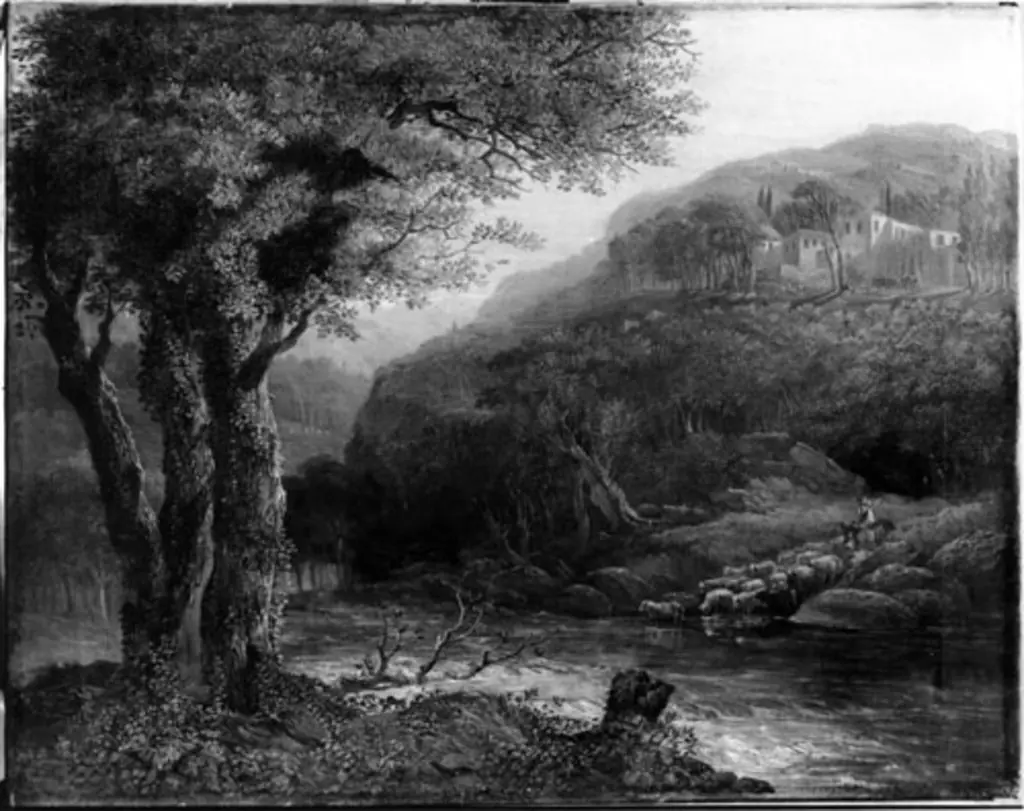 Idyllische Landschaft, by Conrad Gessner