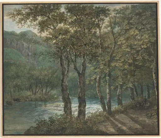 Sunlight Filtering through Trees along the River Sihl, by Conrad Gessner