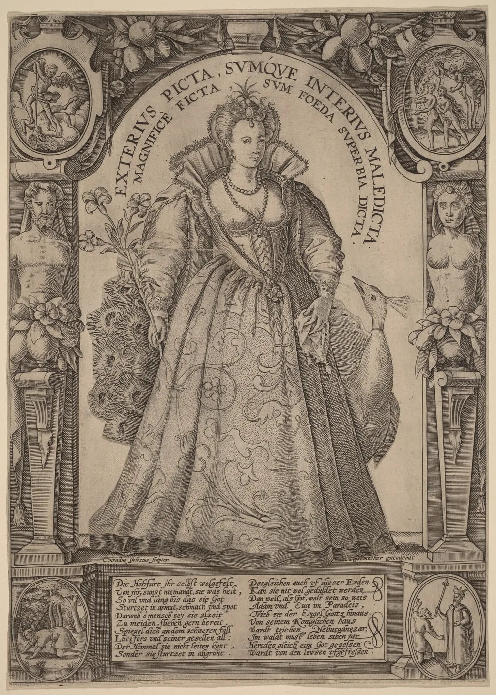 Pride, by Conrad Goltzius, ink, 1607