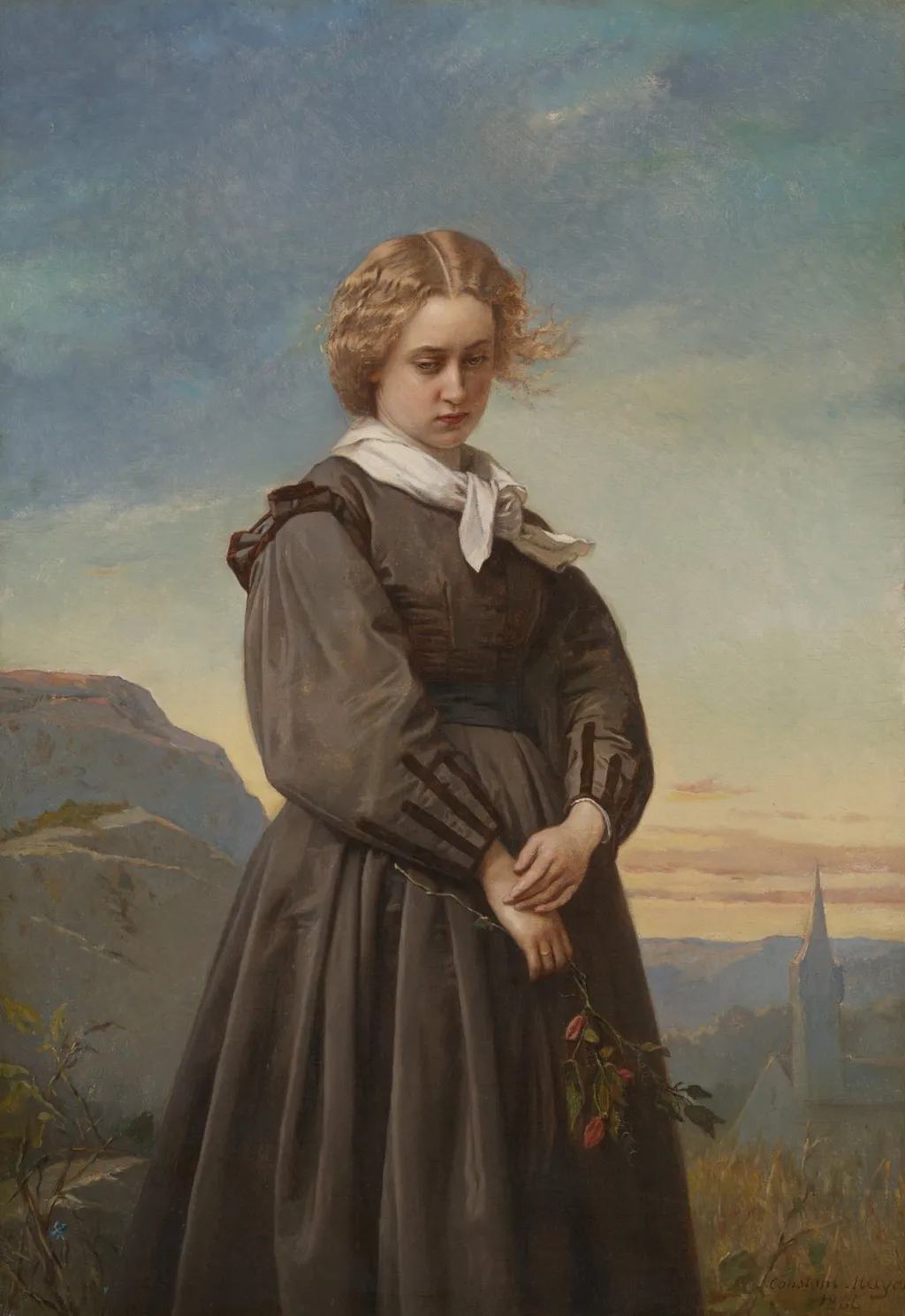 Love's Melancholy, by Constant Mayer, oil, 1866