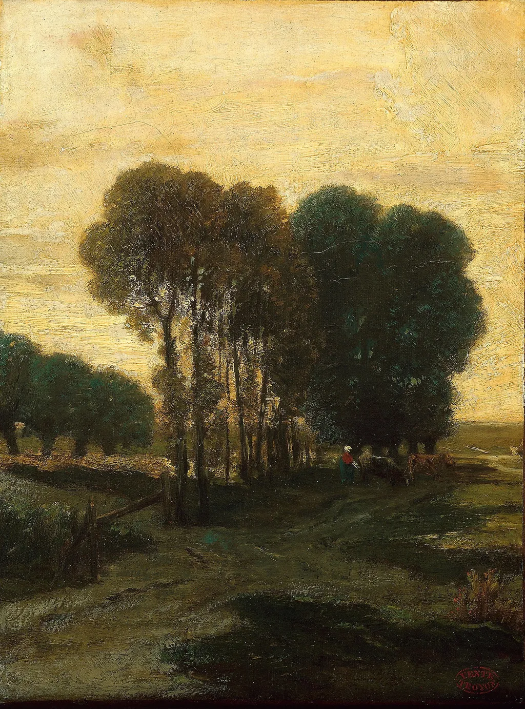 A Clump of Trees, by Constant Troyon, oil, 1860
