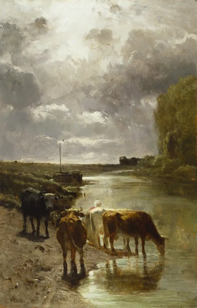Cattle Drinking, by Constant Troyon