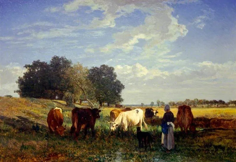 Cattle Grazing in Touraine, by Constant Troyon, oil, 1855