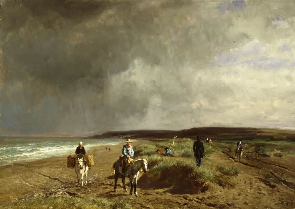 Coast near Villers, by Constant Troyon