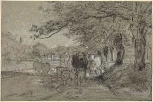 Cows and Sheep under Trees, by Constant Troyon