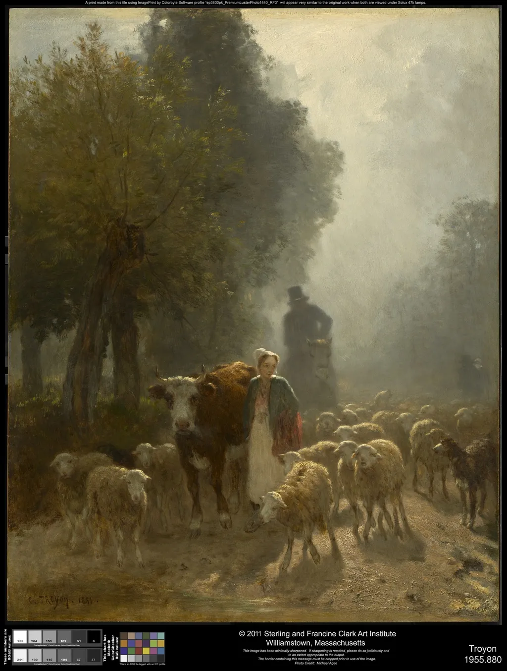 Going to Market on a Misty Morning, by Constant Troyon, oil, 1851