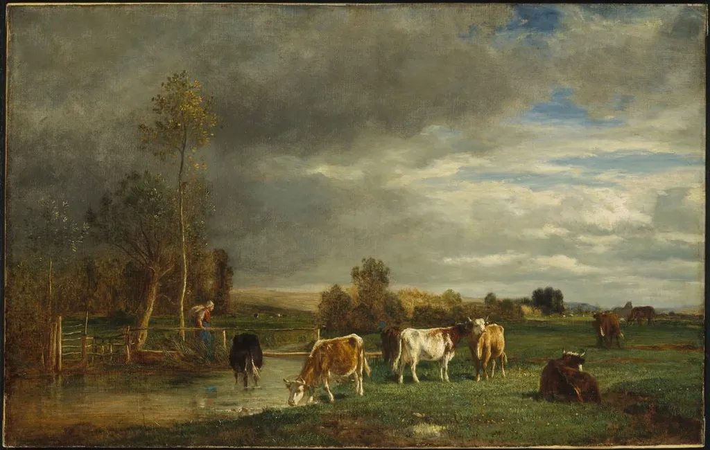 Landscape near Dieppe, by Constant Troyon, oil, 1847