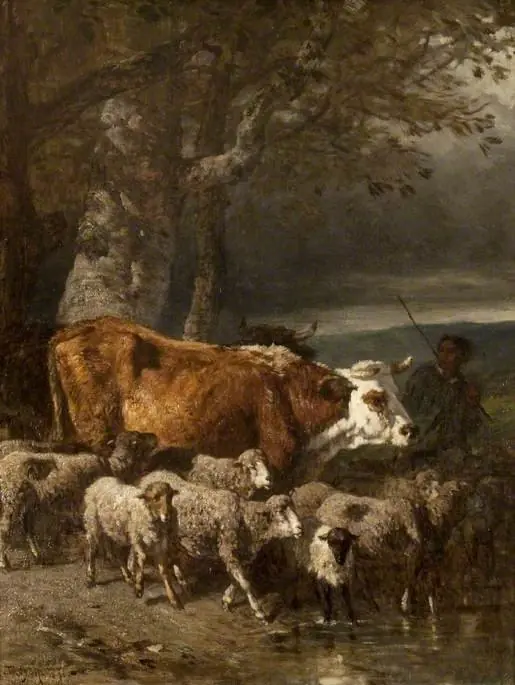 Returning from Market, by Constant Troyon