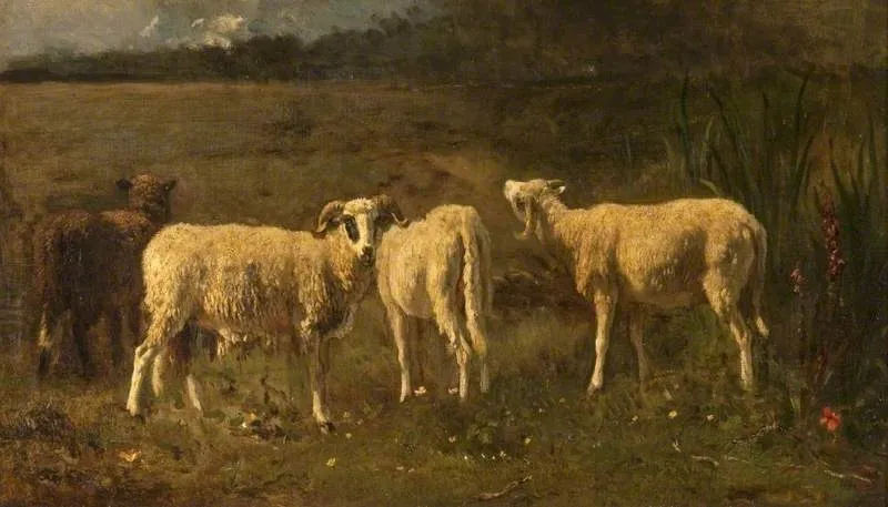 Sheep, by Constant Troyon, oil, 1855