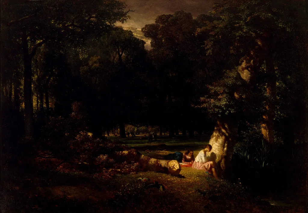 The Bathers (Clearing in the Forest), by Constant Troyon, oil, 1842