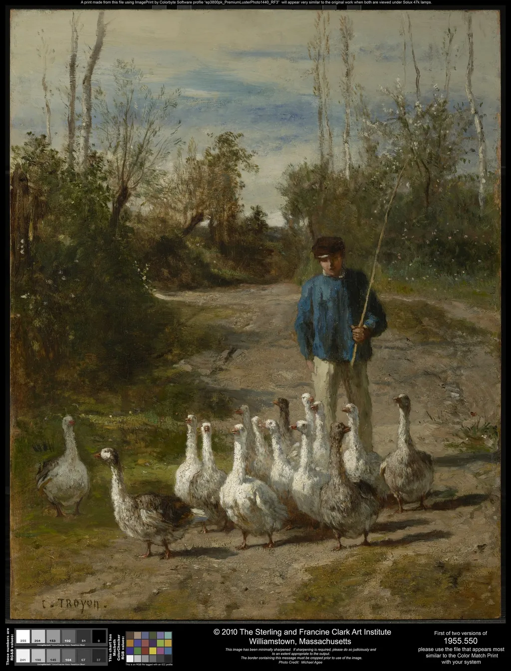 The Gooseherd, by Constant Troyon, oil, 1852