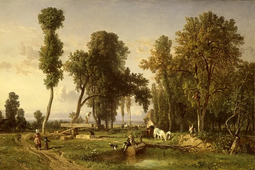 View at La Ferté-Saint-Aubin, near Orléans, by Constant Troyon