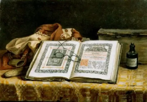Natură statică cu carte și ochelari, by Constantin Daniel Stahi