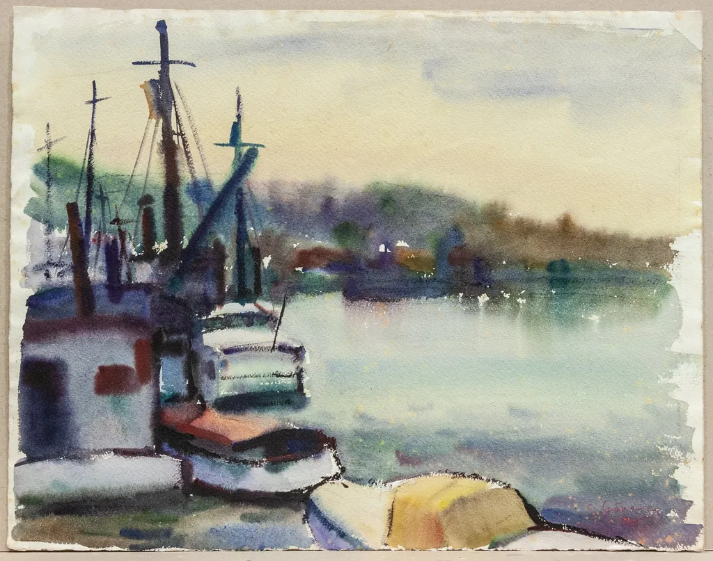 Înserare la Tulcea, by Constantin Găvenea, unspecified, 1950