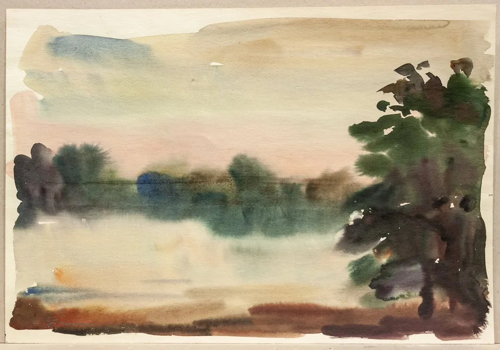 Înserare pe baltă, by Constantin Găvenea, 1950