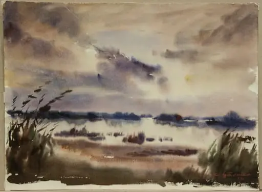 Înserare pe Lacul Calica, by Constantin Găvenea