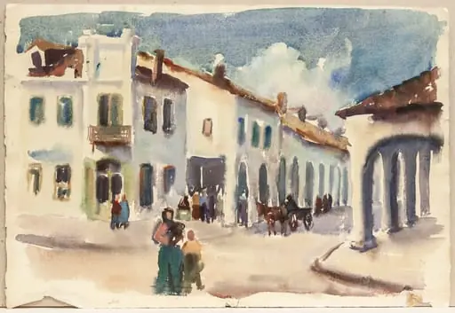 verso: Peisaj cu bărci, by Constantin Găvenea