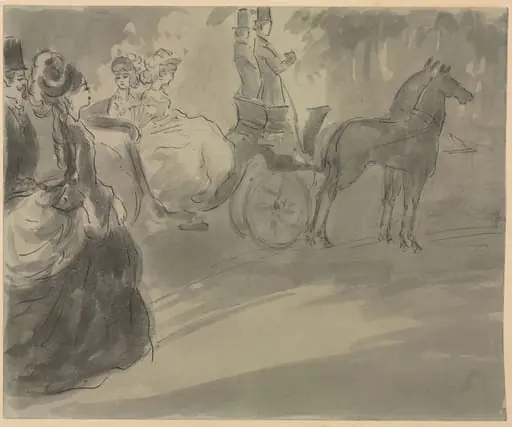 A Stop in the Park, by Constantin Guys