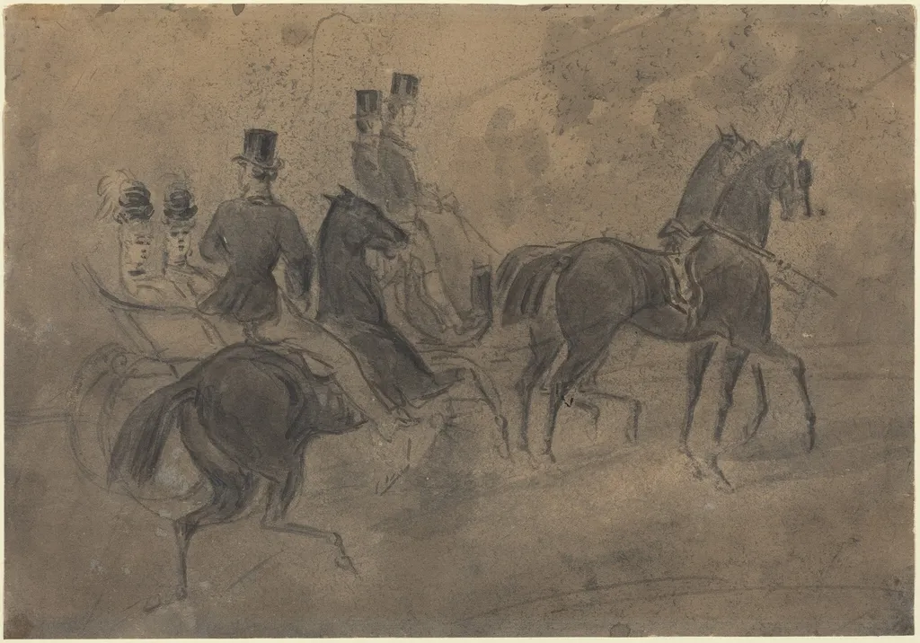 An Open Carriage, by Constantin Guys, 1848
