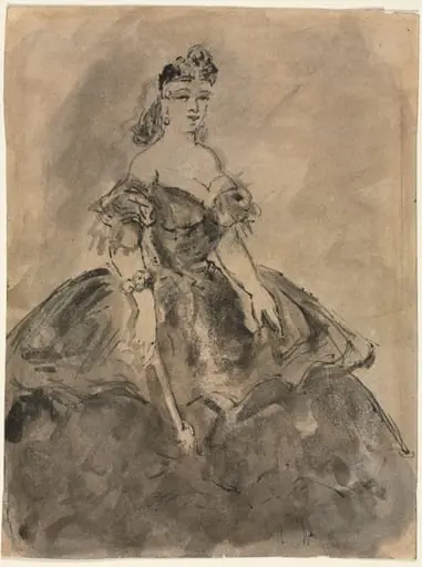 At the Ball (recto), by Constantin Guys