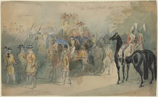 The Duchess of Kent's State Carriage, by Constantin Guys