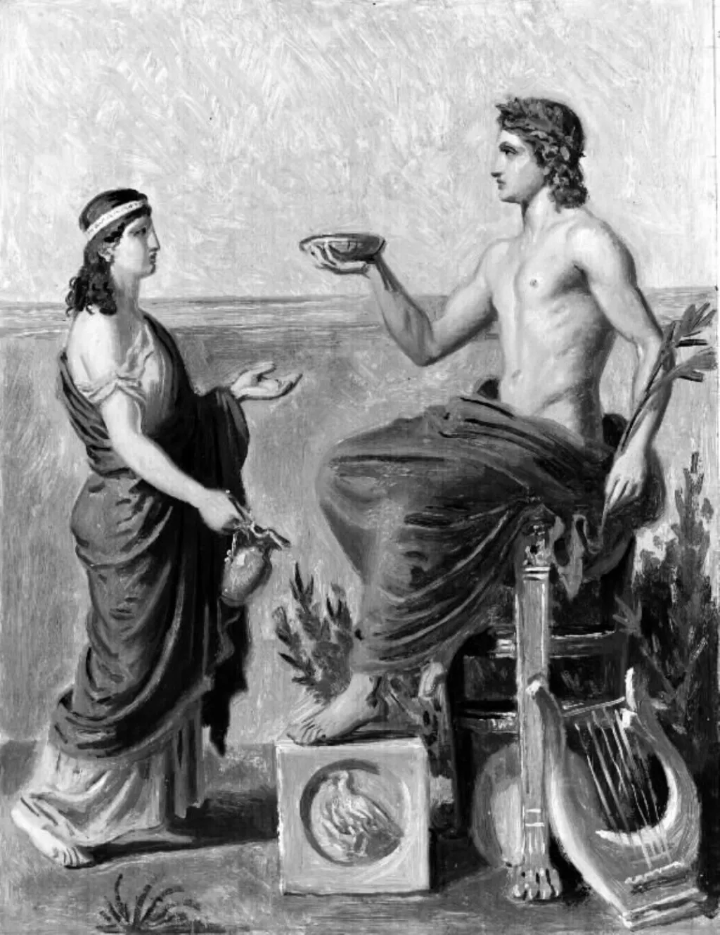 Apollo and Pythia, by Constantin Hansen, unspecified, 1849