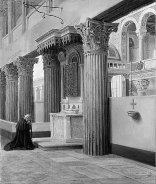Interior of S Lorenzo fuori le mura, by Constantin Hansen, 1867