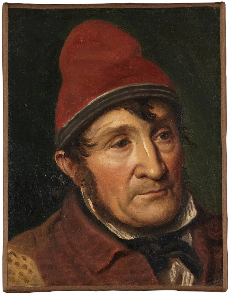 Jean Holm, inhabitant at Bombebøssen, a Shelter for Poor Seamen, by Constantin Hansen