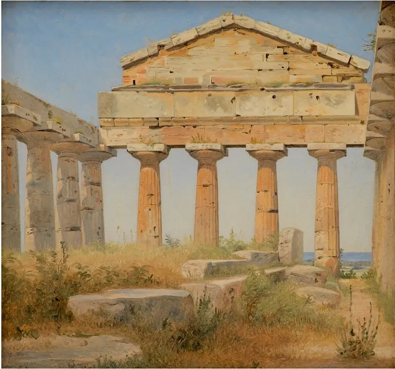 The Temple of Athena in Paestum, by Constantin Hansen