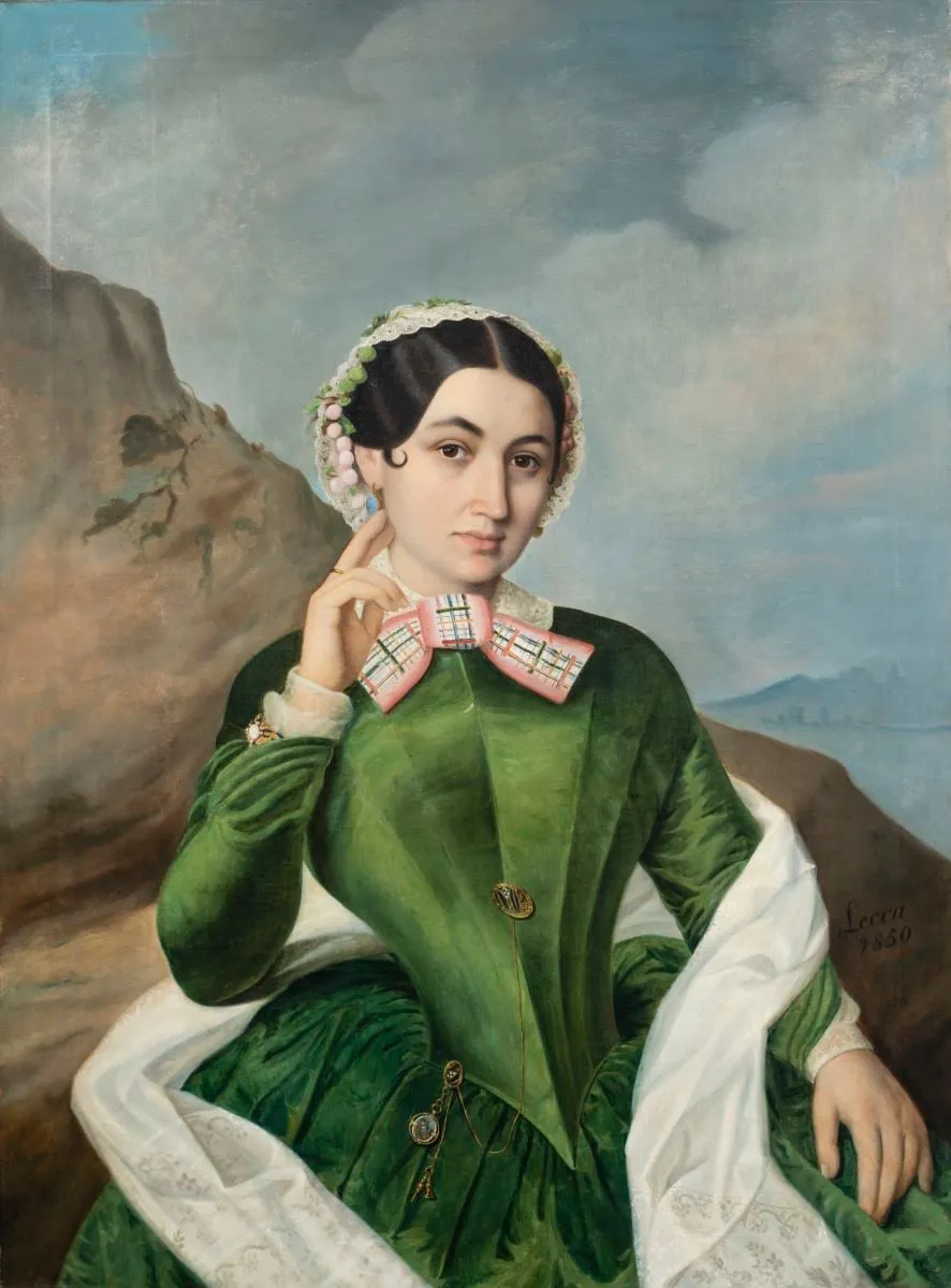 Portretul dnei Alexandrina Vlădoianu (RI: Alexandra Vlădoianu), by Constantin Lecca, unspecified