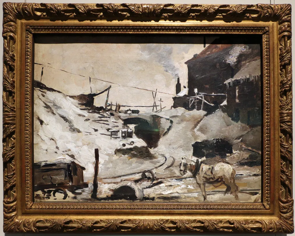 Coalmine under the snow, by Constantin Meunier, oil, 1890