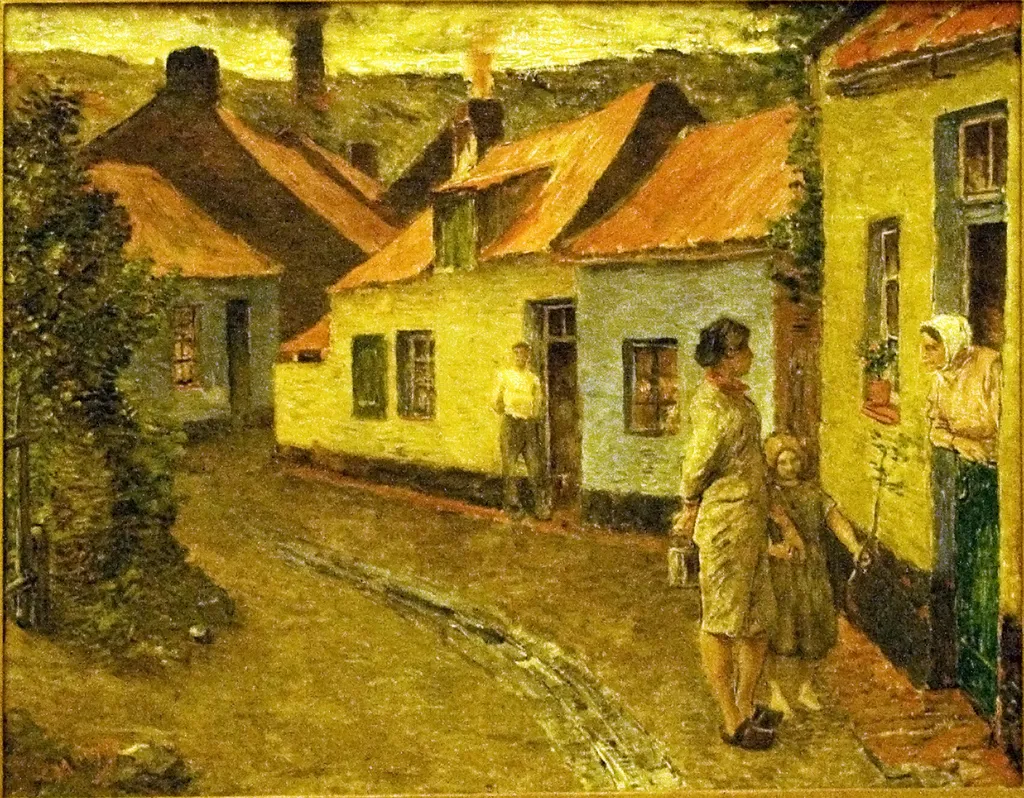 Coron, Women having a Chat, by Constantin Meunier, oil, 1878