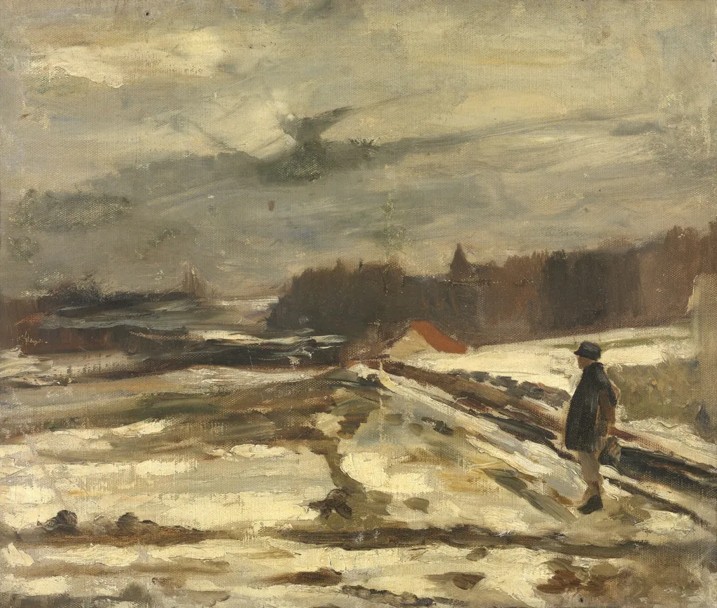 Pupil in the Snow, by Constantin Meunier, oil, 1878