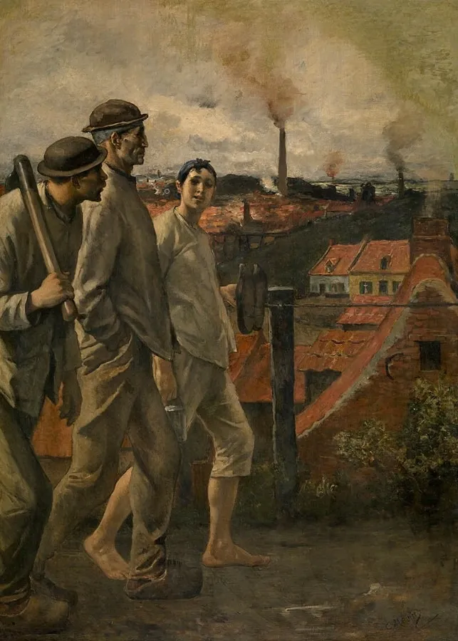 Return of the Miners, by Constantin Meunier, oil, 1850