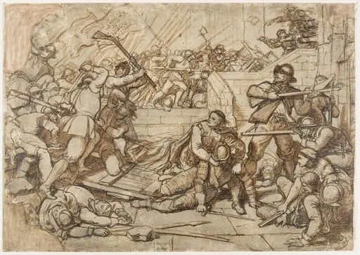 The Defence of Basing House by the Cavaliers against the Roundheads, by Cope