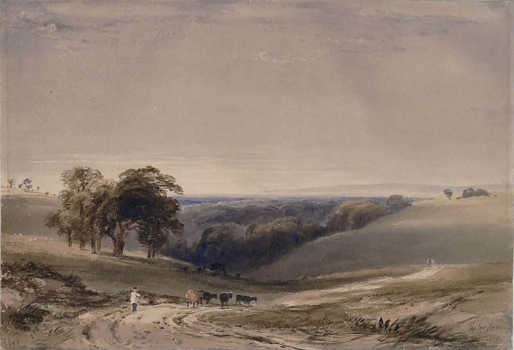 Ecclesbourne Glen, by Copley Fielding, watercolor, 1850