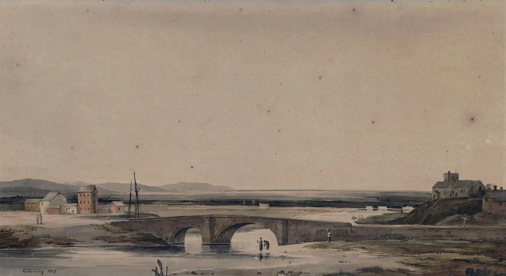 Rhuddlan Bridge, Flintshire, by Copley Fielding, watercolor, 1809