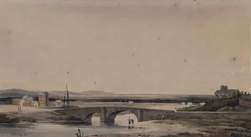 Rhuddlan Bridge, Flintshire, by Copley Fielding