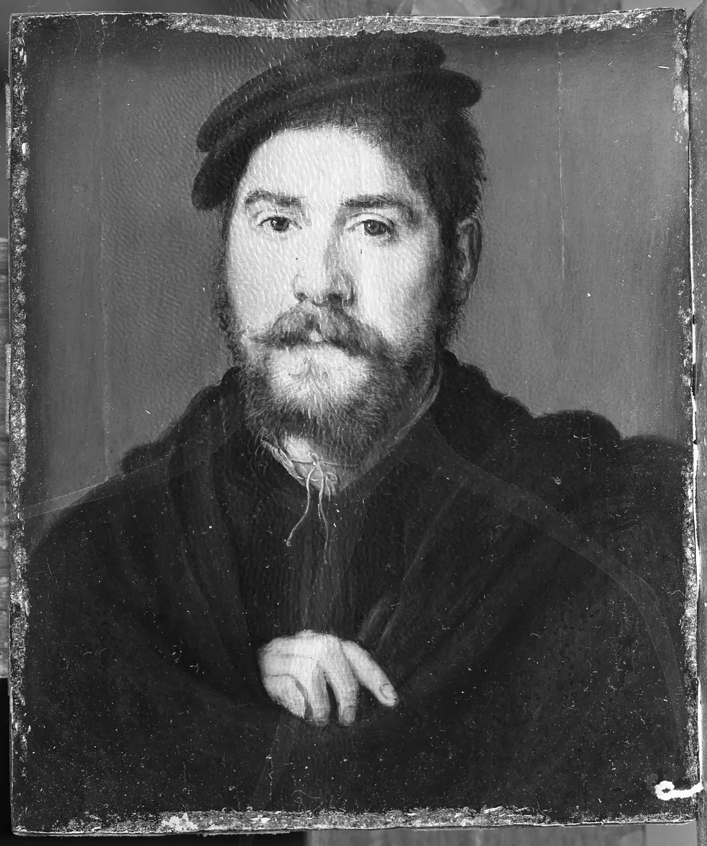 Portrait of a Man with Right Hand, by Corneille de Lyon, oil, 1530