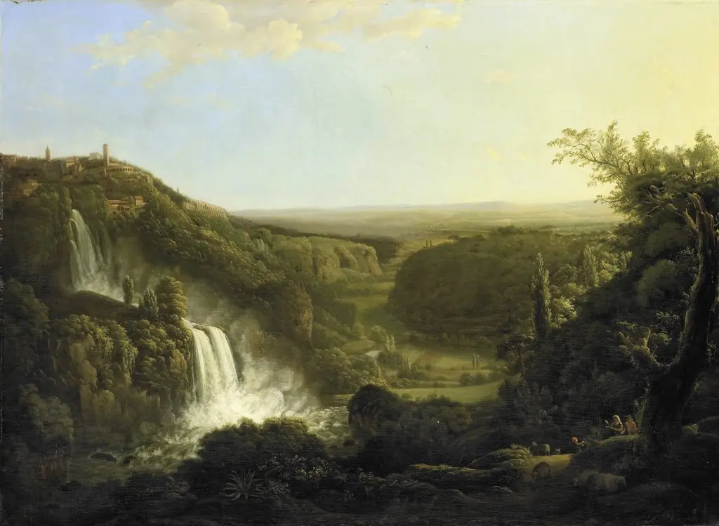 The Anio Valley with the Waterfalls of Tivoli, by Cornelis Apostool