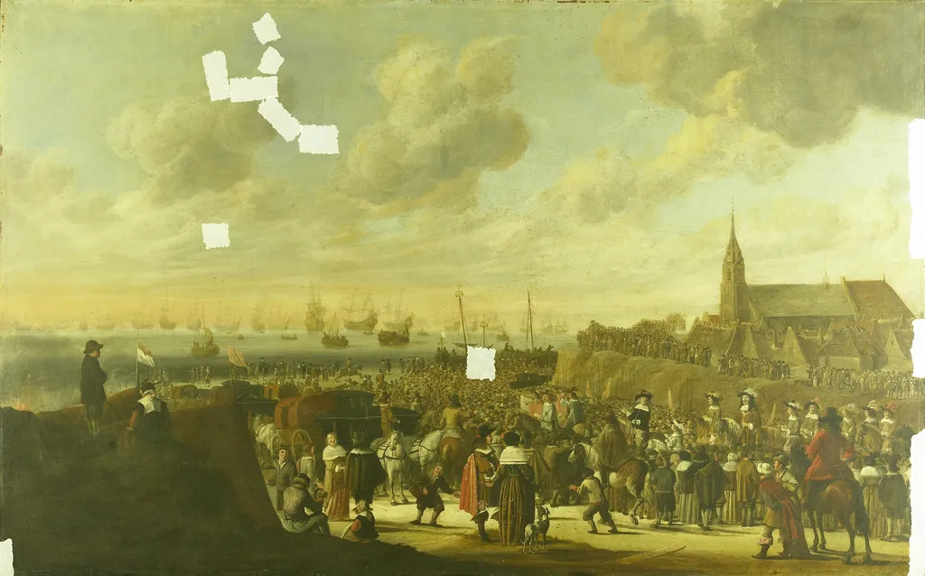 The departure of King Charles II of England from Scheveningen, 2 June 1660, by Cornelis Beelt, oil, 1690