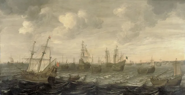 The Dutch herring fleet under sail