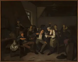 Merry-making in a tavern, by Cornelis Bega