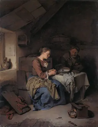 Saying Grace, by Cornelis Bega