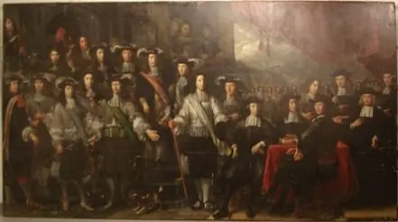 Council of war of eleven companies of the Dordrecht militia, ca 1675, by Cornelis Bisschop