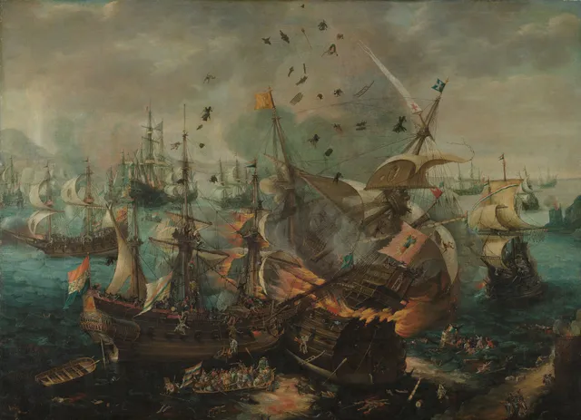 The Explosion of the Spanish Flagship during the Battle of Gibraltar