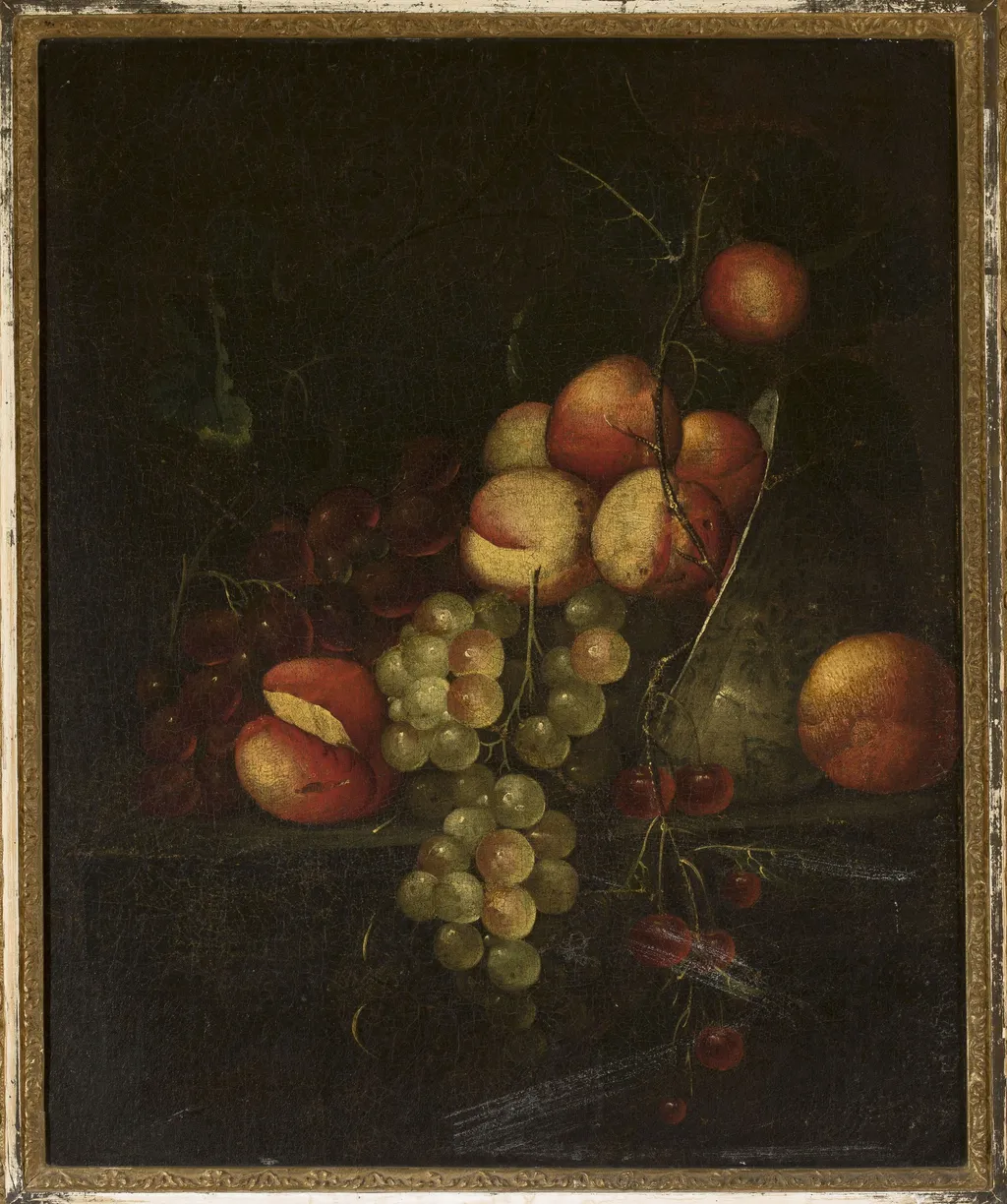 Still life – apples and grapes, by Cornelis de Heem, oil, 1673