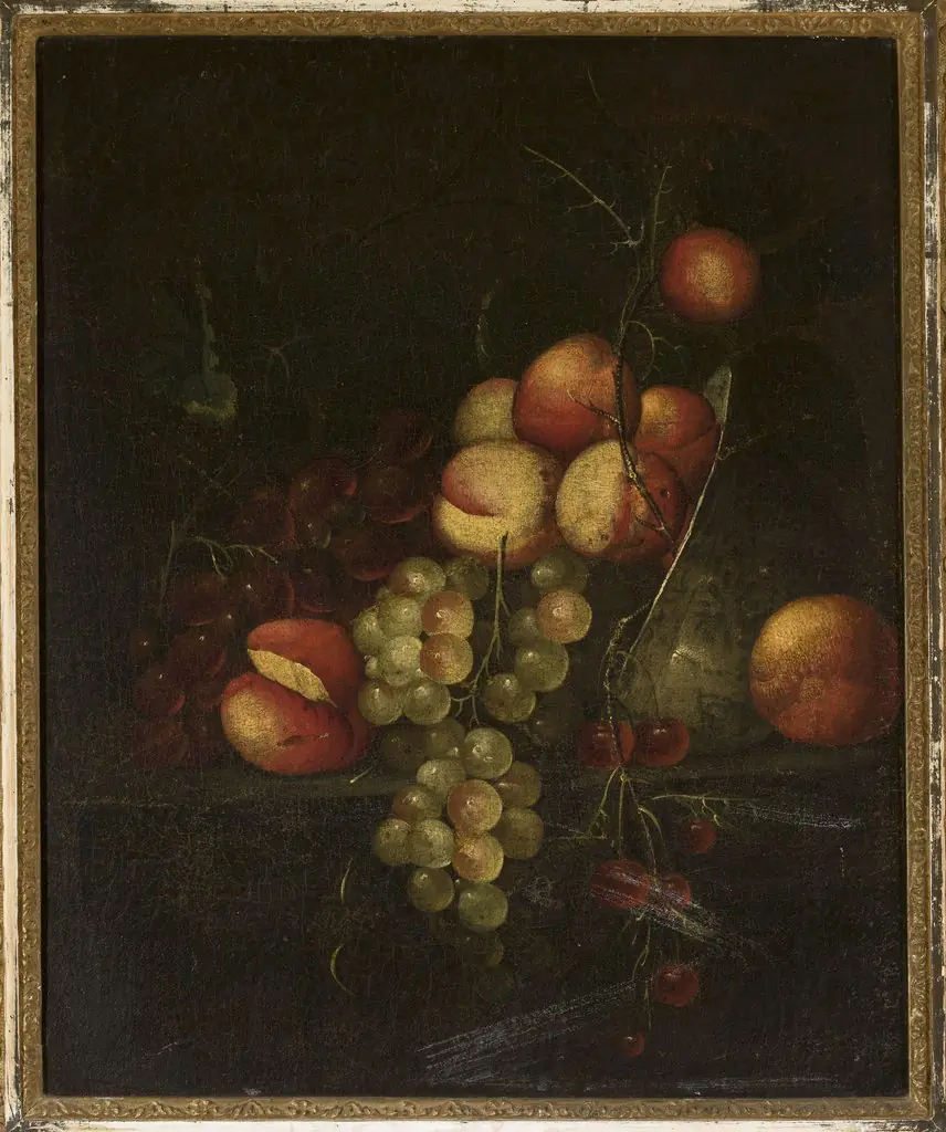 Still life – apples and grapes, by Cornelis de Heem