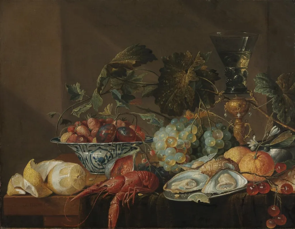 Still-Life with Crayfish, Oysters, and Fruit, by Cornelis de Heem, unspecified