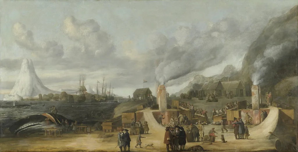 The Whale-oil Refinery near the Village of Smerenburg, by Cornelis de Man, oil, 1639